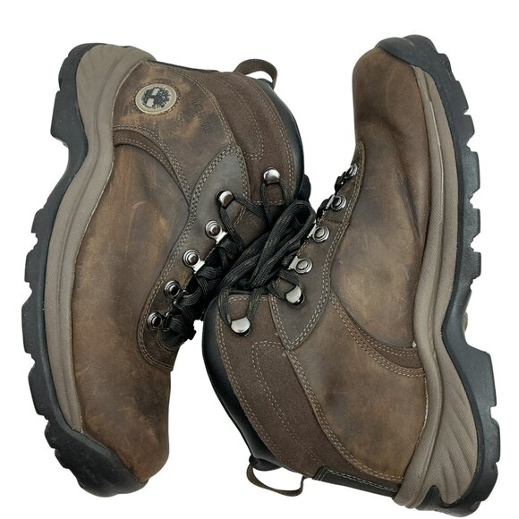 Timberland Flume Waterproof Mid Leather Lace Hiking Boots Mens 8 Brown main image 9